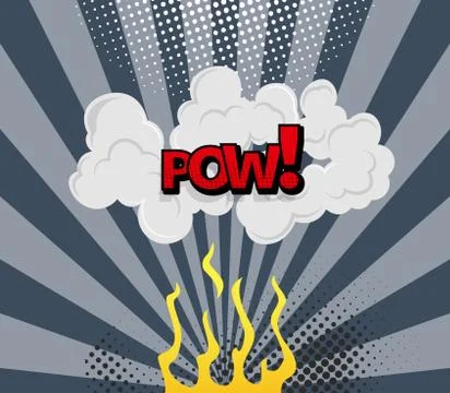 Comic poster wth cartoon explosion frame. Boom comic banner design. Hand drawn Stock Illustration