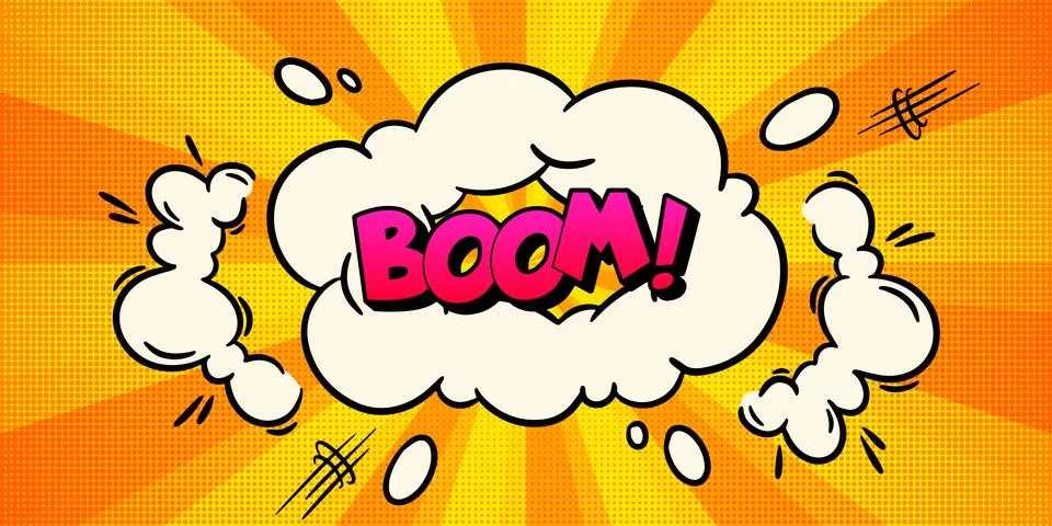 Comic pow boom explosion Stock Illustration