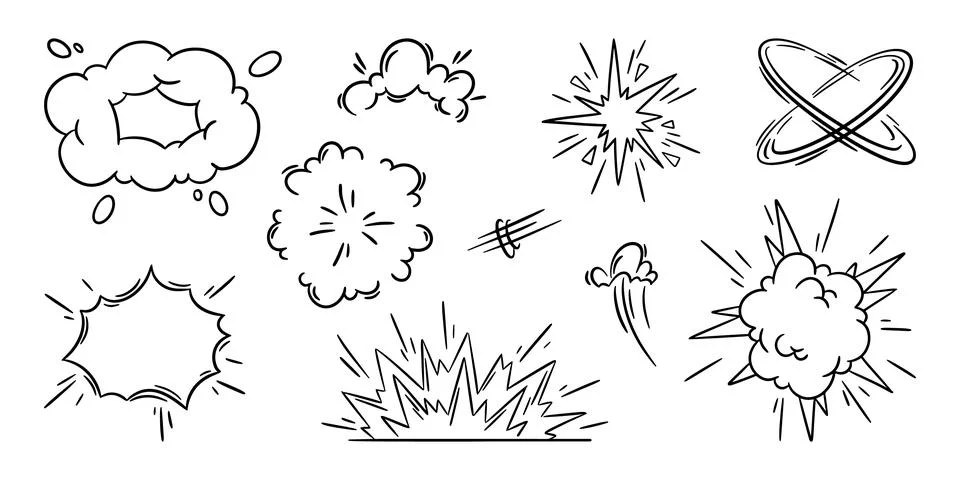 Comic pow explosion effects Stock Illustration