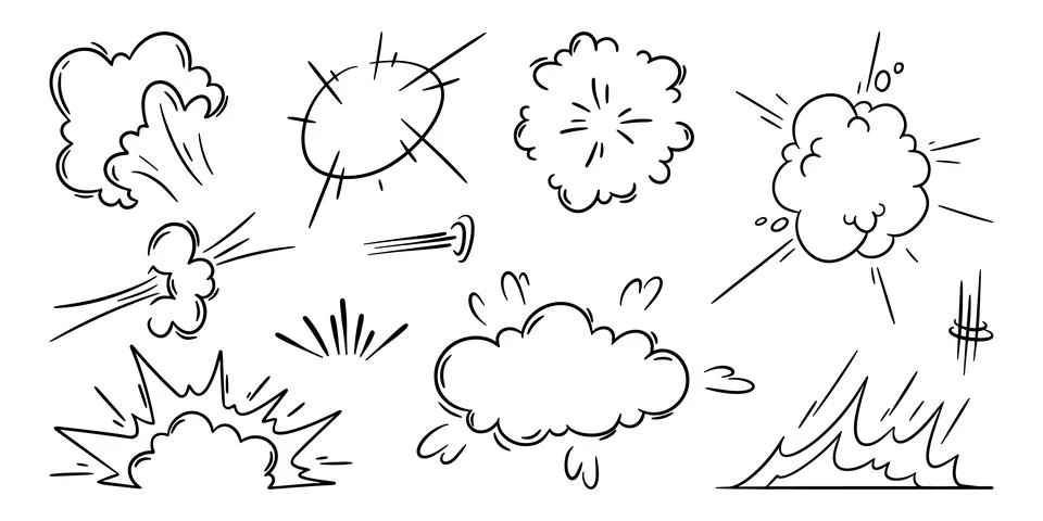 Comic pow explosion effects イラスト素材