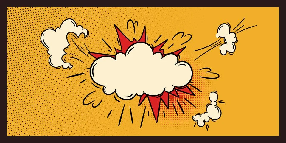 Comic pow explosion with speech bubble Illustrazione stock