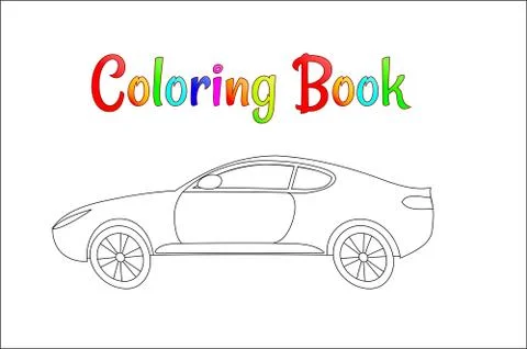 Comic racing car background vector illustration coloring page for kids. Auto Stock Illustration