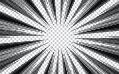 Comic Radial Lines background illustration, monochrome vector graphic effect. Stock Illustration