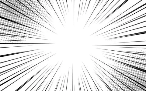 Comic Radial Speed ??Lines background, monochrome graphic effect. vector il.. Stock Illustration