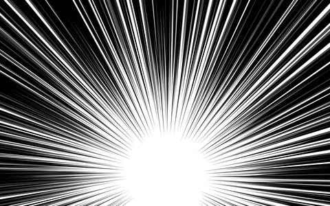 Comic Radial Speed ??Lines background illustration, monochrome vector graph.. Stock Illustration