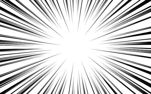 Comic Radial Speed ??Lines background, monochrome graphic effect. vector il.. Stock Illustration