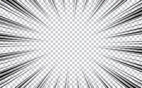 Comic Radial Speed ??Lines background, monochrome graphic effect. vector il.. Stock Illustration