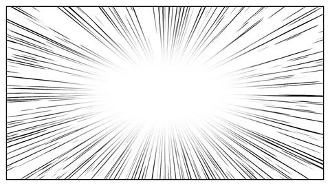 Comic radial speed lines frame background Illustrazione stock
