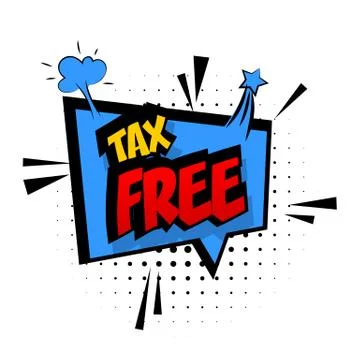 Comic red sound effects pop art word tax free. Stock Illustration