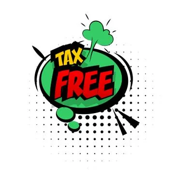 Comic red sound effects pop art word tax free. Stock Illustration