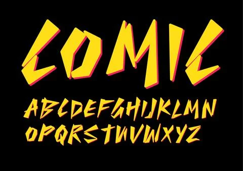 Comic retro font for comics, cartoon, superhero poster, logo of children goodies Illustrazione stock