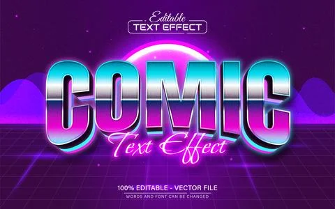 Comic retro style text effect editable Illustrazione stock