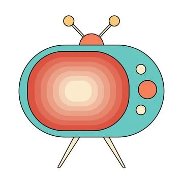 Comic retro TV. Retro old tv cartoon Stock Illustration