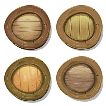 Comic rounded wood viking shields イラスト素材