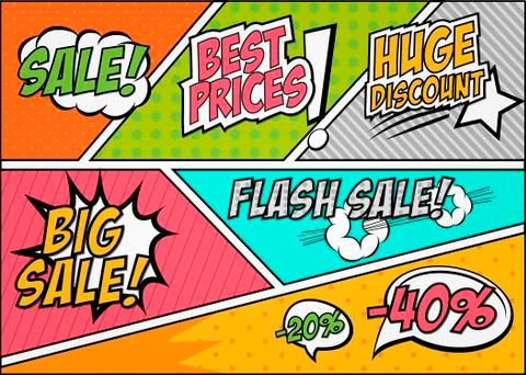Comic sales price design vector イラスト素材