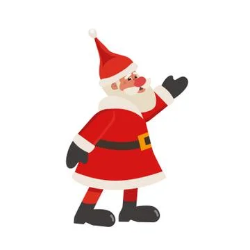 Comic Santa Claus isolated vector flat icon Stock Illustration