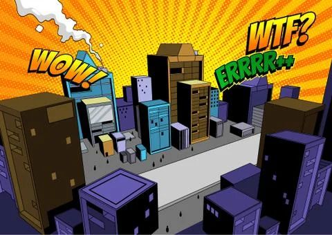 Comic Scene Background. Stock Illustration