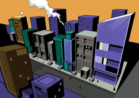 Comic Scene Background Stock Illustration