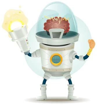 Comic scifi droid superhero character Illustrazione stock