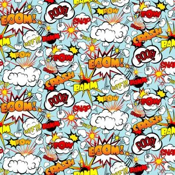 Comic Seamless Pattern Stock Illustration