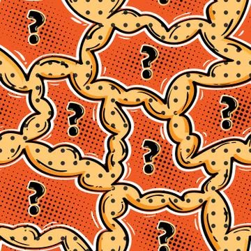Comic seamless pattern with question mark Stockillustratie