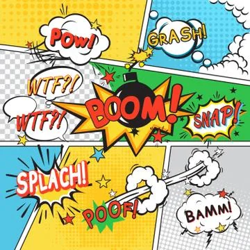 Comic set background Illustrazione stock