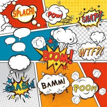 Comic set bubbles Stockillustratie