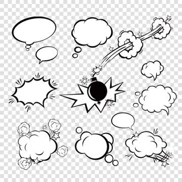 Comic set bubbles Stockillustratie