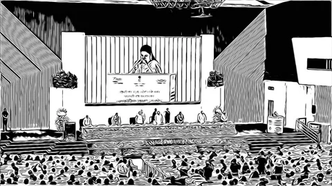 Comic sketch function of the government of India in Vigyan Bhawan. A Conferen Stock Footage 199281539