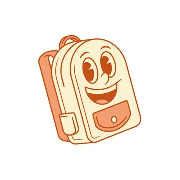 Comic smiling schoolbag back to school cartoon character isometric vector i.. Stock Illustration