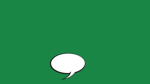 Comic Smooth Oval Speech Bubble 2D Animation Overlay on Green Screen Stock Footage 336578560