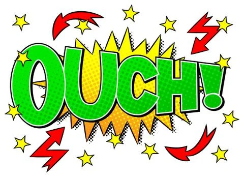 Comic sound effect ouch 스톡 일러스트