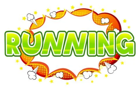 Comic sound effect running 스톡 일러스트