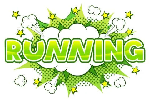 Comic sound effect running Stock Illustration