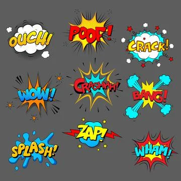 Comic sound effect set Stock Illustration