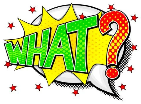 Comic sound effect what Stockillustratie