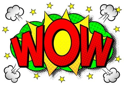 Comic sound effect wow Stock Illustration
