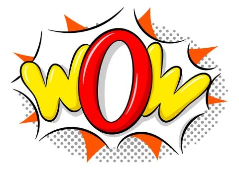 Comic sound effect wow Stock Illustration