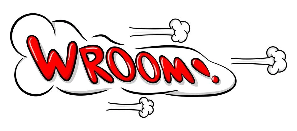 Comic sound effect wroom Stock Illustration