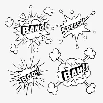 Comic sound effects Stock Illustration