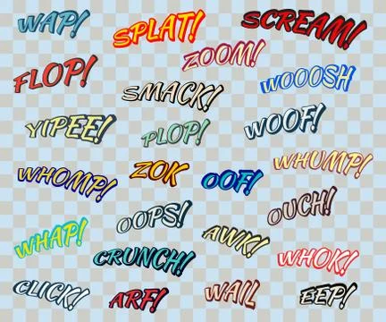 Comic sound effects Stock Illustration