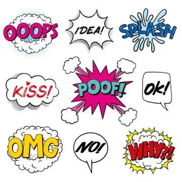 Comic Sound Effects Stock Illustration
