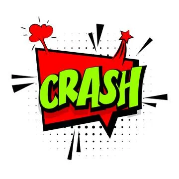 Comic sound effects pop art sound bubble speech with word Lettering crash Stock Illustration