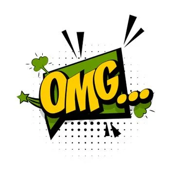 Comic sound effects pop art sound bubble speech with word Lettering Omg Stock Illustration
