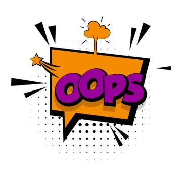 Comic sound effects pop art sound bubble speech with word Lettering Oops Stock Illustration