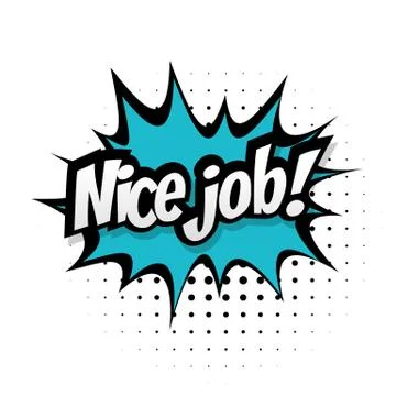 Comic sound effects pop art Lettering nice job Illustrazione stock