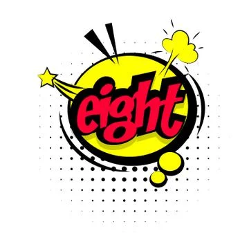 Comic sound effects pop art EIGHT Stock Illustration