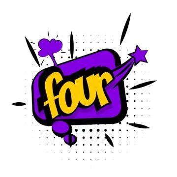 Comic sound effects pop art four Stock Illustration