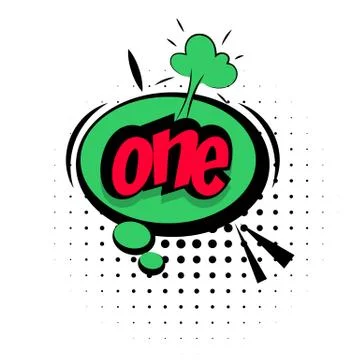 Comic sound effects pop art one number Stock Illustration