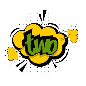Comic sound effects pop art two number Stock Illustration